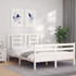Kép 3/10 - VidaXL fehér tömör fa ágykeret fejtámlával 140 x 200 cm