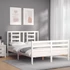 Kép 1/10 - VidaXL fehér tömör fa ágykeret fejtámlával 140 x 200 cm