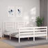 Kép 1/10 - VidaXL fehér tömör fa ágykeret fejtámlával 160 x 200 cm