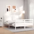 Kép 1/10 - VidaXL fehér tömör fa ágykeret fejtámlával 160 x 200 cm