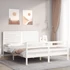 Kép 1/10 - VidaXL fehér tömör fa ágykeret fejtámlával 160 x 200 cm
