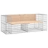 Kép 2/7 - VidaXL tömör fenyőfa gabion kerti pad 184x71x65,5 cm