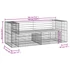 Kép 7/7 - VidaXL tömör fenyőfa gabion kerti pad 184x71x65,5 cm
