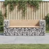 Kép 1/7 - VidaXL tömör fenyőfa gabion kerti pad 184x71x65,5 cm