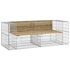 Kép 2/7 - VidaXL tömör impergnált fenyőfa gabion kerti pad 184x71x65,5 cm