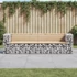 Kép 1/7 - VidaXL tömör fenyőfa gabion kerti pad 244x71x65,5 cm