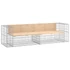 Kép 2/7 - VidaXL tömör fenyőfa gabion kerti pad 244x71x65,5 cm