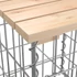 Kép 5/7 - VidaXL tömör fenyőfa gabion kerti pad 244x71x65,5 cm