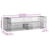Kép 7/7 - VidaXL tömör fenyőfa gabion kerti pad 244x71x65,5 cm