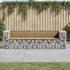 Kép 1/7 - VidaXL tömör impregnált fenyőfa gabion kerti pad 244x71x65,5 cm