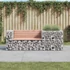 Kép 1/9 - VidaXL tömör duglászfenyő kerti pad gabion kosárral