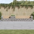 Kép 1/10 - VidaXL tömör fenyőfa kerti pad gabion kosárral
