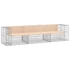 Kép 2/9 - VidaXL tömör fenyőfa gabion kerti pad 287x71x65,5 cm