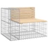 Kép 3/9 - VidaXL tömör fenyőfa gabion kerti pad 287x71x65,5 cm