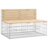 Kép 5/9 - VidaXL tömör fenyőfa gabion kerti pad 287x71x65,5 cm