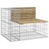 Kép 3/9 - VidaXL tömör impregnált fenyőfa gabion kerti pad 287 x 71 x 65,5 cm