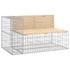 Kép 3/9 - VidaXL tömör fenyőfa gabion kerti pad 347x71x65,5 cm