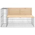 Kép 4/9 - VidaXL tömör fenyőfa gabion kerti pad 347x71x65,5 cm