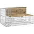Kép 3/9 - VidaXL tömör impregnált fenyőfa gabion kerti pad 347x71x65,5 cm