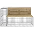 Kép 4/9 - VidaXL tömör impregnált fenyőfa gabion kerti pad 347x71x65,5 cm