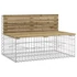 Kép 5/9 - VidaXL tömör impregnált fenyőfa gabion kerti pad 347x71x65,5 cm