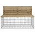 Kép 6/9 - VidaXL tömör impregnált fenyőfa gabion kerti pad 347x71x65,5 cm