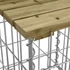 Kép 7/9 - VidaXL tömör impregnált fenyőfa gabion kerti pad 347x71x65,5 cm