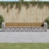Kép 1/9 - VidaXL tömör impregnált fenyőfa gabion kerti pad 347x71x65,5 cm