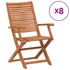 Kép 1/9 - VidaXL 8 db összecsukható tömör akácfa kerti szék 57x66x95 cm