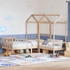Kép 1/10 - VidaXL tömör fenyőfa kanapéágy és pad tetővel 90 x 200 cm