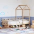 Kép 1/10 - VidaXL tömör fenyőfa kanapéágy tetővel 90 x 200 cm