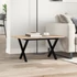 Kép 3/10 - VidaXL tömör fenyőfa és öntöttvas dohányzóasztal X-vázzal 80x50x40 cm
