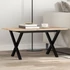 Kép 1/10 - VidaXL tömör fenyőfa és öntöttvas dohányzóasztal X-vázzal 80x50x40 cm