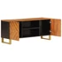 Kép 3/10 - VidaXL fekete-barna tömör mangófa TV-szekrény 105 x 33,5 x 46 cm