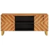 Kép 4/10 - VidaXL fekete-barna tömör mangófa TV-szekrény 105 x 33,5 x 46 cm