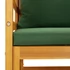 Kép 7/8 - VidaXL tömör akácfa kerti szék zöld párnákkal