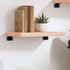 Kép 1/10 - VidaXL kezeletlen tömör tölgyfa fali polc 40x30x(2-4) cm