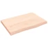 Kép 2/10 - VidaXL kezeletlen tömör tölgyfa fali polc 60x40x(2-4) cm