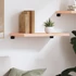 Kép 3/10 - VidaXL kezeletlen tömör tölgyfa fali polc 60x40x(2-4) cm