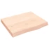 Kép 2/10 - VidaXL kezeletlen tömör tölgyfa fali polc 60x50x(2-6) cm