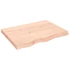 Kép 2/10 - VidaXL kezeletlen tömör tölgyfa fali polc 80x60x(2-6) cm