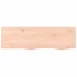 Kép 4/10 - VidaXL kezeletlen tömör tölgyfa fali polc 100x30x(2-4) cm