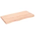 Kép 2/10 - VidaXL kezeletlen tömör tölgyfa fali polc 100x50x(2-6) cm