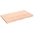 Kép 2/10 - VidaXL kezeletlen tömör tölgyfa fali polc 100x60x(2-6) cm