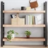 Kép 1/10 - VidaXL kezeletlen tömör tölgyfa fali polc 120x30x(2-6) cm