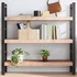 Kép 1/10 - VidaXL kezeletlen tömör tölgyfa fali polc 120x40x(2-6) cm