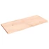 Kép 2/10 - VidaXL kezeletlen tömör tölgyfa fali polc 140x60x(2-4) cm
