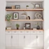 Kép 3/10 - VidaXL kezeletlen tömör tölgyfa fali polc 180x50x(2-6) cm