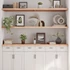 Kép 1/10 - VidaXL kezeletlen tömör tölgyfa fali polc 180x60x(2-4) cm