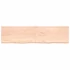 Kép 4/10 - VidaXL kezeletlen tömör tölgyfa fali polc 200x50x(2-6) cm